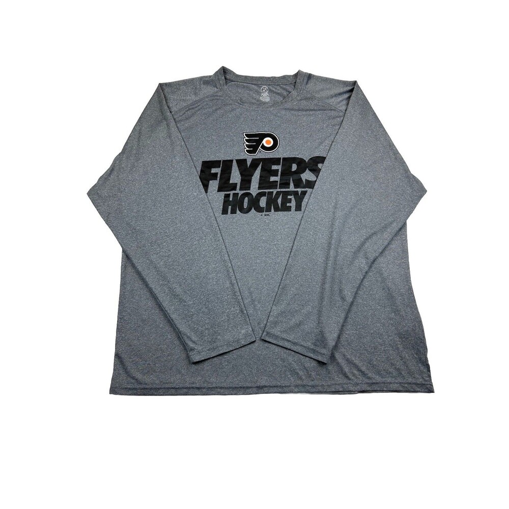 NHL Philadelphia Flyers Hockey Performance Long Sleeve Mens XXL Gray Polyester